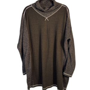 Free People FP Movement Size Large Women's Black/Grey Tunic Top Mock neck